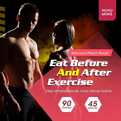 Creatine Monohydrate Gummies for Men & Women, Chewables Creatine Monohydrate for Muscle Strength, Muscle Builder, Energy Boost, Pre-Workout Supplement-90 Peach