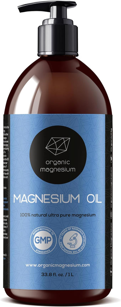 Oil - Spray Bottle NOT Included - 100% Pure Topical Magnesium Chloride for Leg Cramps from Ancient Zechstein Seabed | for Sports, Relaxing & Sleep | Spray Bottle Refill (33,8 fl oz)