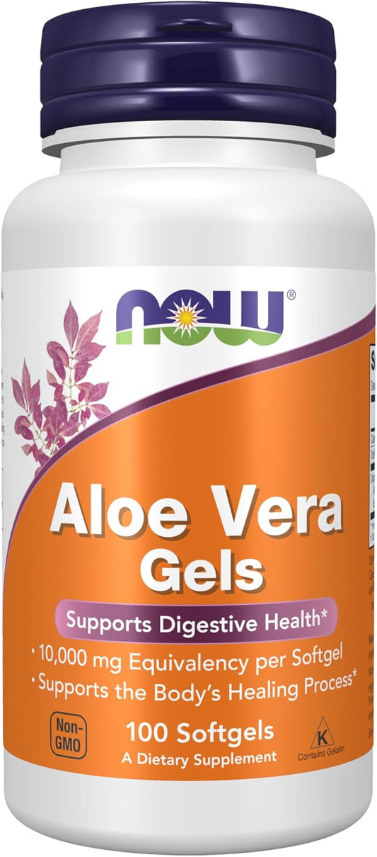 NOW Supplements, Aloe Vera (Aloe barbadensis) 10,000 mg, Supports Digestive Health*, 100 Softgels