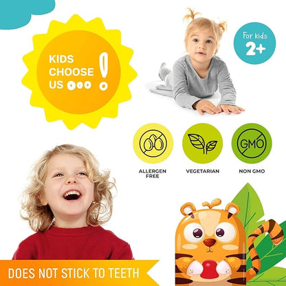 Omega 3 DHA Gummies and Vitamin D Gummies for Kids & Adults - No Fish Oil and Gluten Free Immune Health Plant Based Fiber Chewable