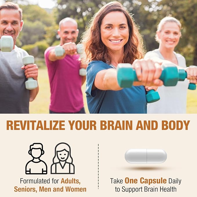 Liposomal Brain Supplements for Memory and Focus - Plasmalogen with Curcumin & Vitamin E for Better Absorption- Suitable for Seniors,Adult Men & Women Cognitive Health,High Potency 60 Servings