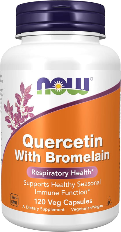 NOW Foods Supplements, Quercetin with Bromelain, Balanced Immune System*, 120 Veg Capsules