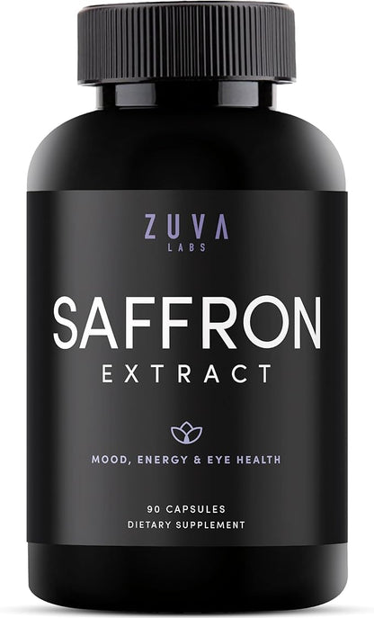 Ultra6 Saffron Supplements - 100% Pure Saffron Extract Capsules and Mood Enhancer for Women and Men - Natural Supplement for Eye Health (90 Servings)