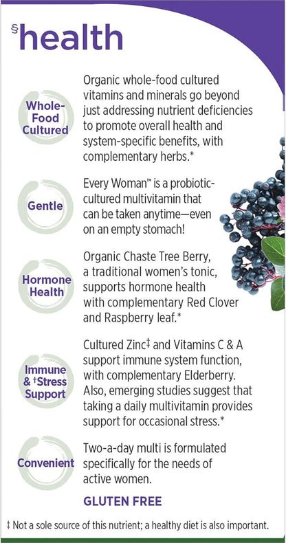 New Chapter Women's Multivitamin, Every Woman, Fermented with Probiotics + Iron + Vitamin D3 + B Vitamins + Organic Non-GMO Ingredients - 48 ct