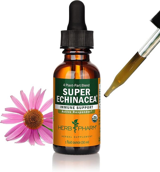 Herb Pharm Certified Organic Super Echinacea Liquid Extract for Active Immune System Support - 1 Ounce (DSUPER01)