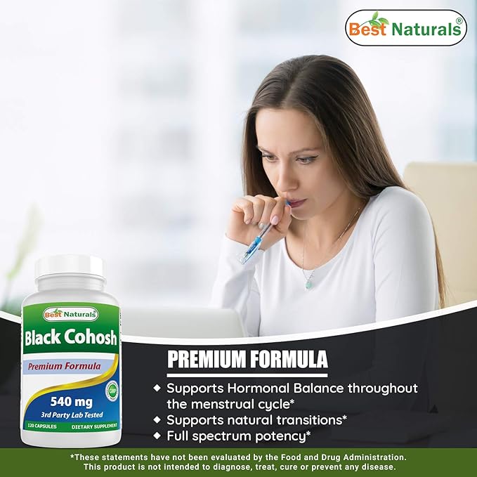 Best Naturals Black Cohosh 540 Mg 120 Capsules (120 Count (Pack of 3))