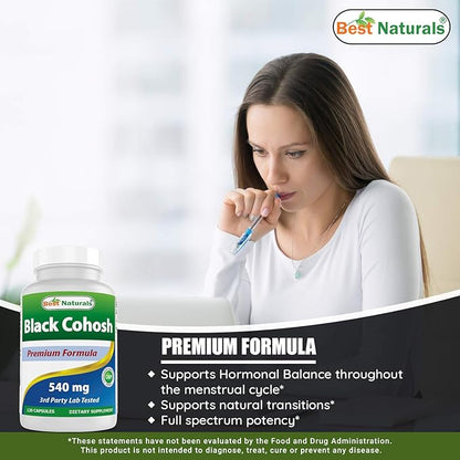 Best Naturals Black Cohosh 540 Mg 120 Capsules (120 Count (Pack of 3))