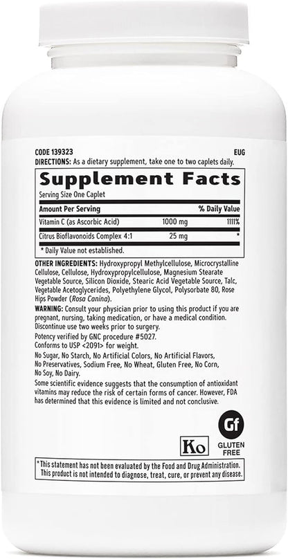GNC Vitamin C 1000 with Bioflavonoids and Rose Hips Timed Release 180 Tablets