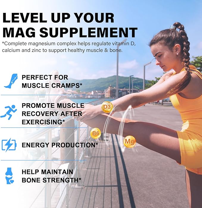 Magnesium Complex Supplement 8 Forms, 500mg Magnesium Glycinate, Malate, Citrate, High Absorption Mg for Calm, Sleep, Mood & Healthy Muscle, Pack of 2, Total 120 Vegan Capsules
