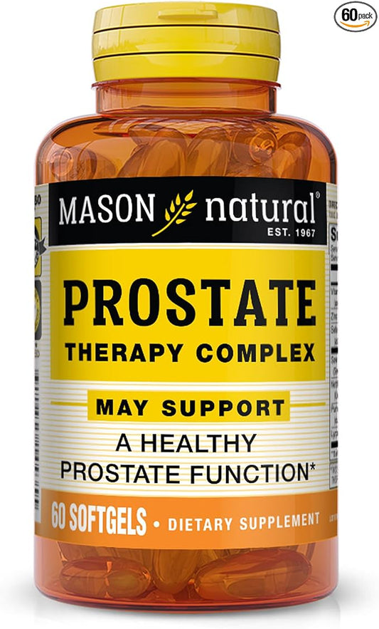 MASON NATURAL Prostate Therapy Complex with Saw Palmetto, Nettle Root & Pumpkin Seed Oil - Supports a Healthy Prostate Function*, 60 Softgels