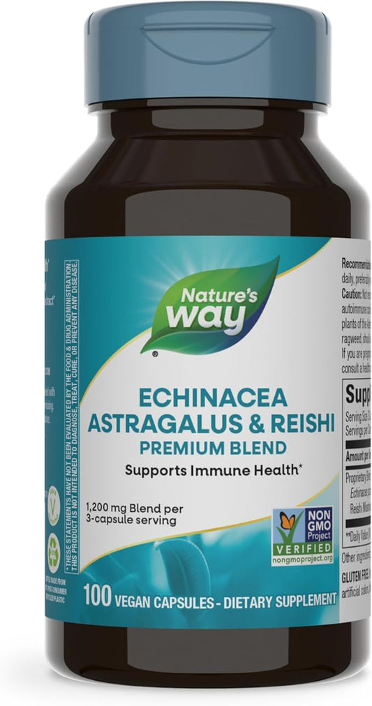 Nature's Way Echinacea Astragalus & Reishi, Immune Support*, 100 Capsules