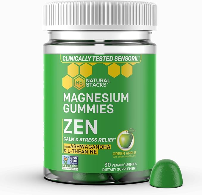 NATURAL STACKS GABA Brain Food + Zen Magnesium Gummies Bundle - Supports Stress Relief & Relaxation* - 90 Pieces