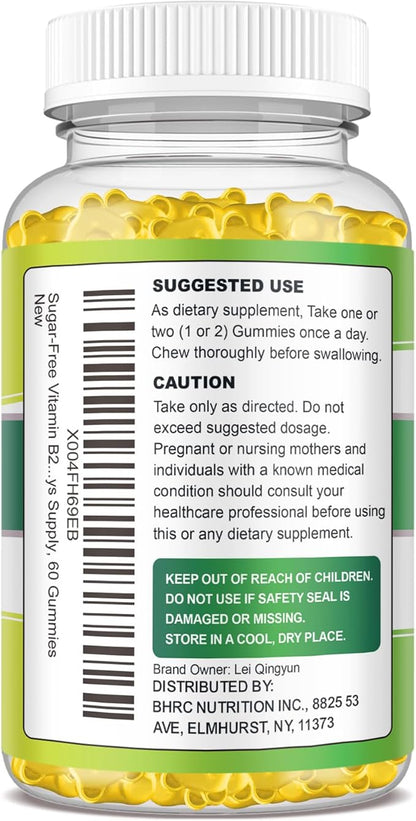 Vitamin B2 Gummies - 400mg Riboflavin Supplement for Adults & Kids
