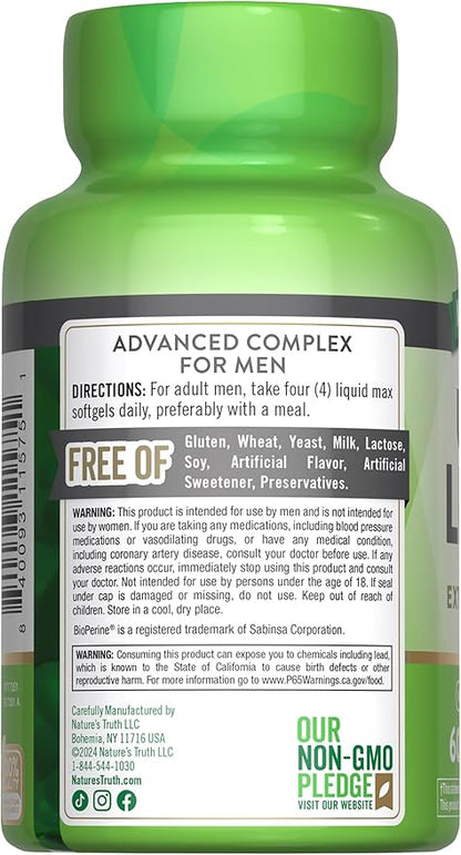 Nature's Truth Libido Supplement for Men | 60 Softgels | Non-GMO & Gluten Free Pills