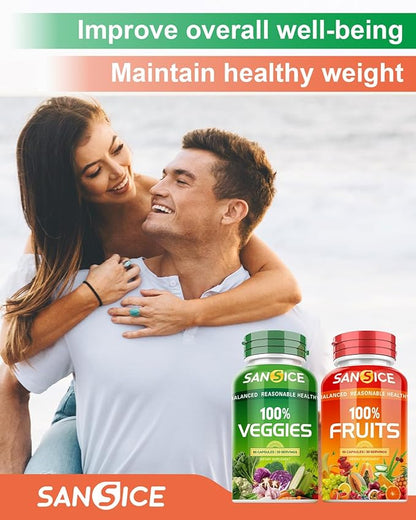 Fruit and Veggies Supplement,360 Fruits and Veggies Capsules Natural Fruits and Vegetables Vitamins Supplements for Women Men and Kids Soy Gluten Free (4 Pack)