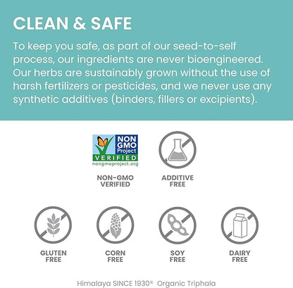 Himalaya Organic Triphala Herbal Supplement for Colon Cleansing, Supports Regularity, Occasional Bloating, Waste Elimination, USDA Organic, Non-GMO, Vegan, 688 mg, 30 Plant-Based Caplets