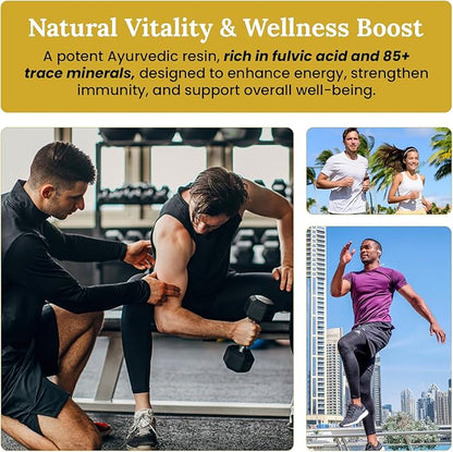 Shilajit Resin, Essential Minerals for Natural Energy Boost, High Potency for Men & Women, Fulvic Acid with Lab Test Report: 1.76Oz