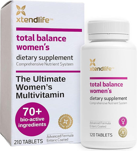 Xtendlife Total Balance Women's Standard Daily Multivitamin - 70+ Bio Active Ingredients for Immune, Heart, and Cellular Support - 30 Day Supply