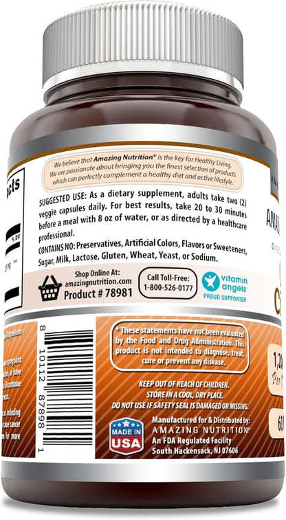 Amazing Formulas Ceylon Cinnamon 1200 Mg Per Serving | Veggie Capsules Supplement | Non-GMO | Gluten Free | Made in USA (1 Pack, 60 Count)
