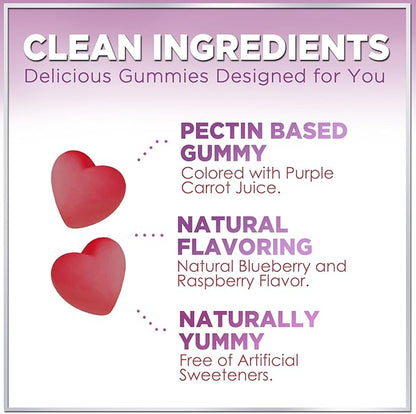 Hair Vitamins Gummy with Biotin 5000 mcg, Hair Growth Support with Vitamins E & C, Non-GMO & Gluten Free, Thicker, Stronger & Beautiful Hair, Skin & Nails, Hair Vitamin for Women & Men - 60 Gummies