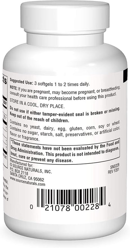 Source Naturals Evening Primrose Oil - Hexane-Free - 500mg - GLA Yield: 50 mg - Cold-Pressed - 60 Softgels