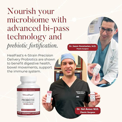 Physician Formulated Probiotic Supplement - 40 Billion CFU - Live Prebiotics and Probiotics for Men and Women - Probiotics for Gut Health - Non-GMO and Vegan - 30 Day Supply