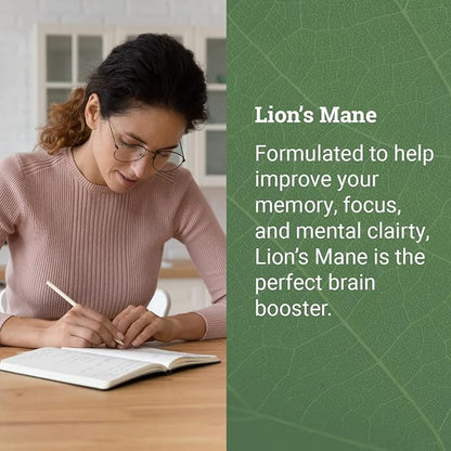 Earth Harmony Vegan Vitamin D3 5000 iu & Organic Lion's Mane 1000mg Supplement - 120 Capsules Each