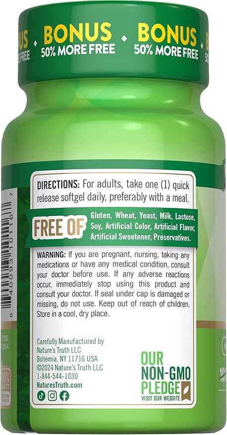 Nature's Truth Vitamin D3 2000 IU Softgels | 150 Count | High Potency | Non-GMO and Gluten Free Supplement