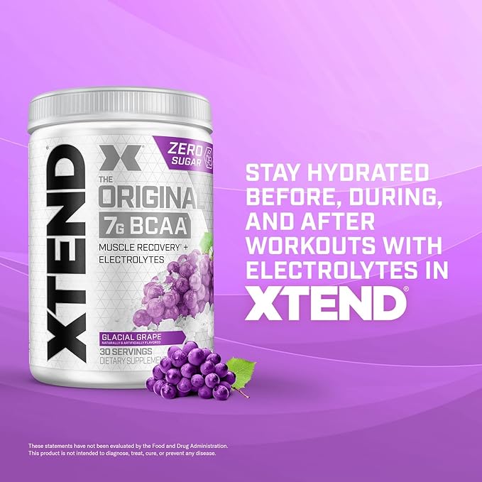 XTEND Original BCAA Powder 7g BCAA and 2.5g L-Glutamine, Sugar Free Post Workout Muscle Recovery Drink with Amino Acids for Men & Women, 30 Servings