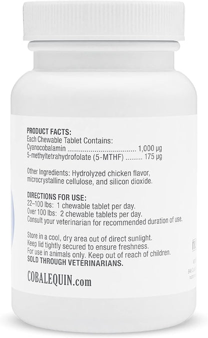 Nutramax Laboratories Cobalequin B12 Supplement for Medium to Large Dogs, 45 Chewable Tablets, Hydrolyzed Chicken, 2.08 ounces