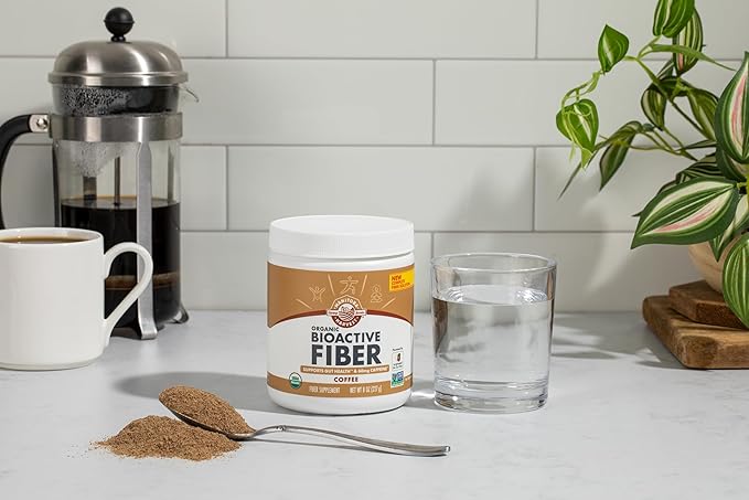 Manitoba Harvest Organic BioActive Fiber Supplement with 6g Fiber per Serving, Digestive Hemp & Psyllium Husk Powder, Non-GMO, Vegan and Kosher, 8oz, Coffee