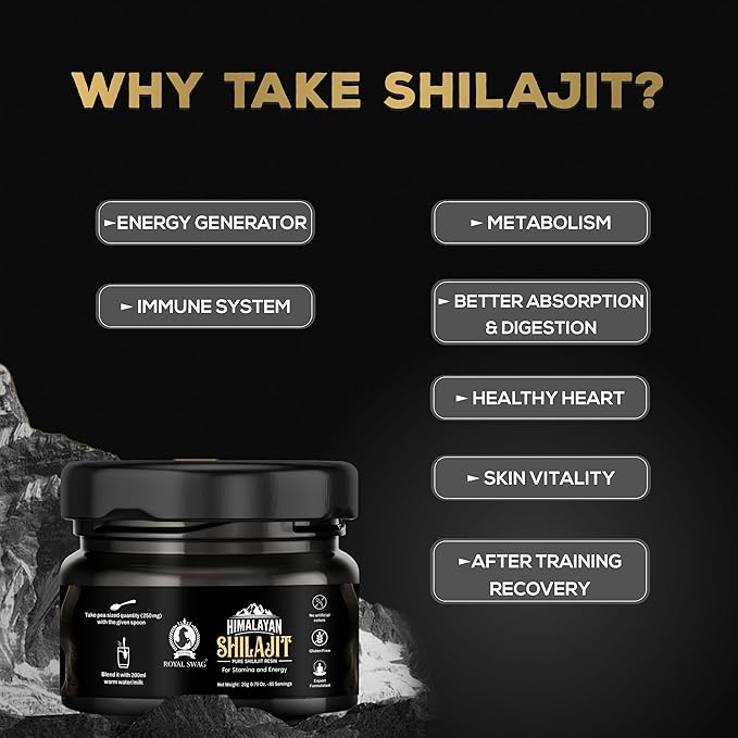 Pure Himalayan Shilajit Resin for Men and Women 20 gram / 0.07 oz (80 Servings) with 1 Serving Spoon | Pure and Natural, No Artificial Colours, Expert Formulated and Gluten Free