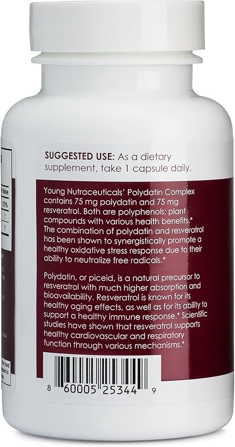 Mirica YoungNutra Polydatin Complex with Resveratrol- High Absorption - 60 Capsules