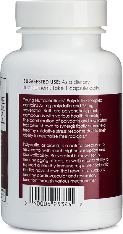 Mirica YoungNutra Polydatin Complex with Resveratrol- High Absorption - 60 Capsules