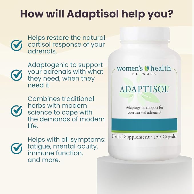 Women's Health Network Adaptisol™ - Helps Normalize Cortisol Function and Relieve Adrenal Fatigue & Stress Response - 120 Capsules (30 Day Supply)