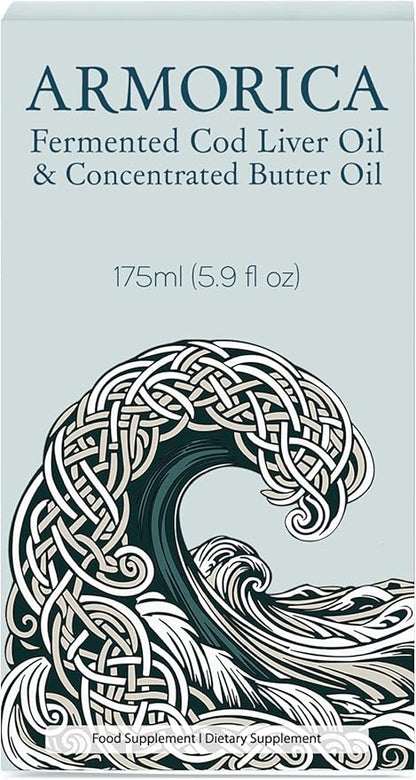 Fermented Cod Liver Oil & Concentrated Butter Oil | Natural Source of Fat Soluble Vitamins | Health Omega-3 Fats | Cold-Processed Oils (175ml)