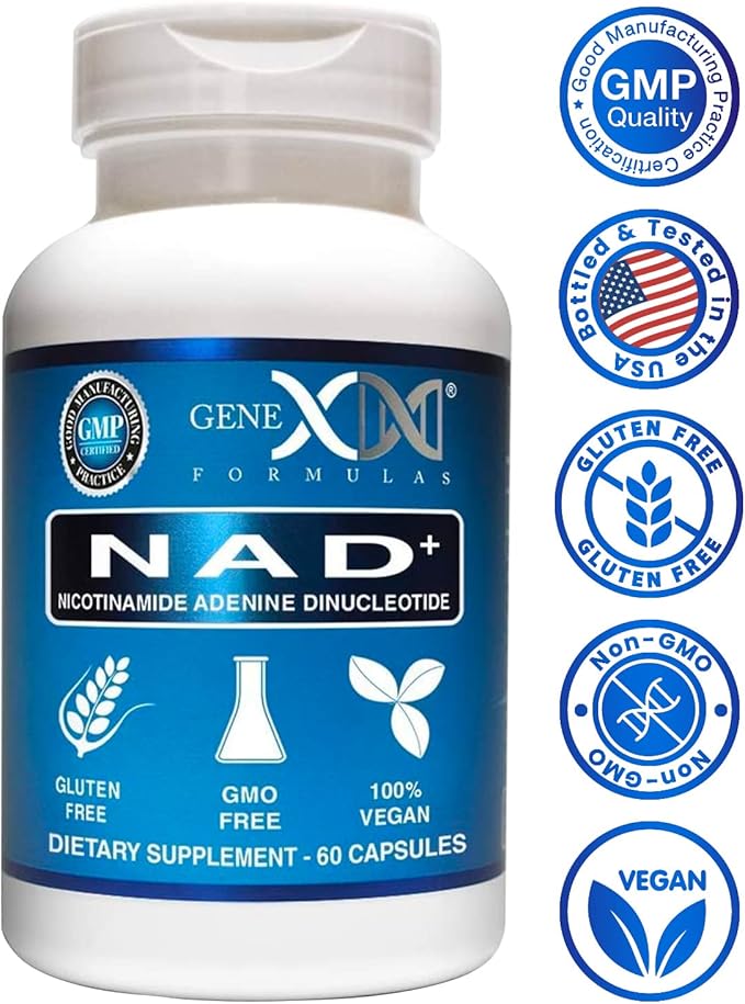 Genex Formulas NAD+ 250mg Serving 60 Capsules Nicotinamide Adenine Dinucleotide (Actual NAD+ Not a Precursor) (3)