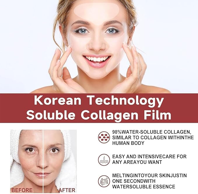 Skynpure - Pure Collagen Films,Skyn pure - Pure Collagen Films, High prime Collagen Film for Face, Korea Highprime Collagen Soluble Film, Collagen Hydrating Face Mask (2 box)