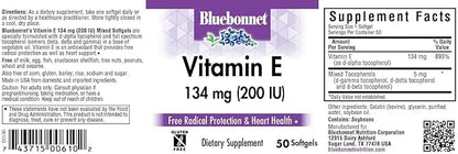 BlueBonnet Vitamin E 200 IU Mixed Softgels, 50 Count
