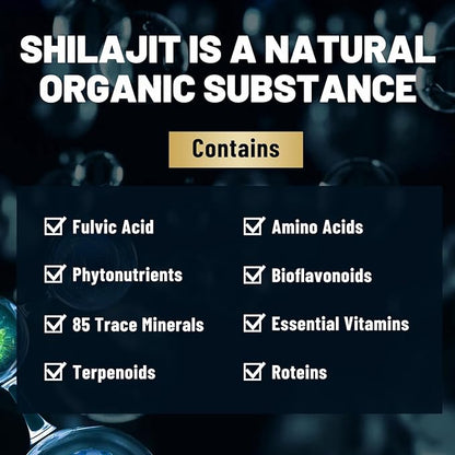 Shilajit Capsules - Premium Shilajit for Men - with Ashwagandha Ginseng and More Fulvic Acid for Men/Women - 120 Capsules