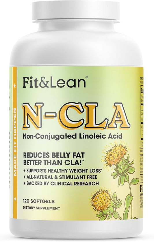 Fit & Lean N-CLA, Weight Loss Supplement, Reduces Belly Fat Better Than CLA, Boost Metabolism, Supports Lean Muscle, Stimulant Free, Non Conjugated Linoleic Acid, 120 Servings (Packaging May Vary)
