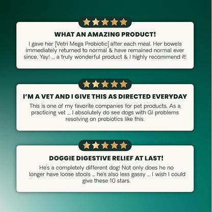 VetriScience Extra Strength Gut Health Probiotic & Prebiotic Digestive Supplements for Dogs & Cats, Gas & Diarrhea & Immune Support, Easy-Open Capsules, 120 Count - New Look