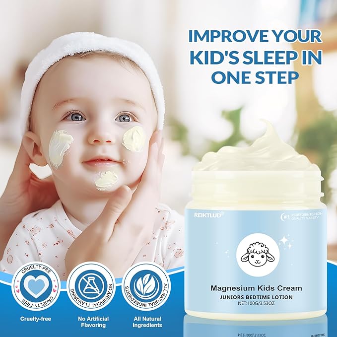 Magnesium Lotion for Kids - Magnesium Lotion for Sleep - Soothing Relief & Relaxation - Topical Magnesium Cream Helps Kids Stay Calm at Bedtime and During The Night - Without Melatonin