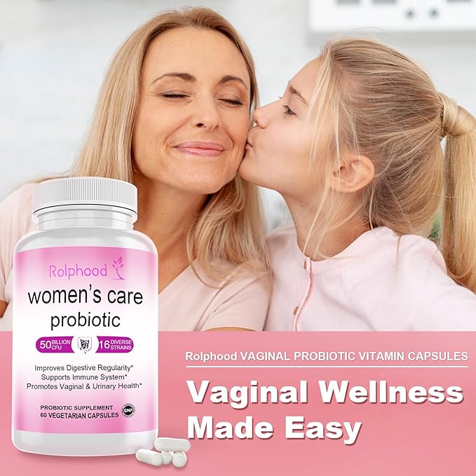Vaginal Probiotic for Women's pH Balance Health,with Prebiotics &Lactobacillus Probiotic Blend,Boost Immune,Digestive,Gut,Promote Healthy Vaginal Odor & Vaginal Flora,60 Capsules[1-Month Supply]
