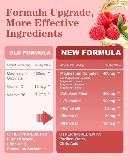 400mg Magnesium Drops, Magnesium Glycinate Vitamin Blend for Kids, High Absorption - for The Whole Family Overall Wellness, Non-GMO & Gluten Free (60ML/Raspberry)