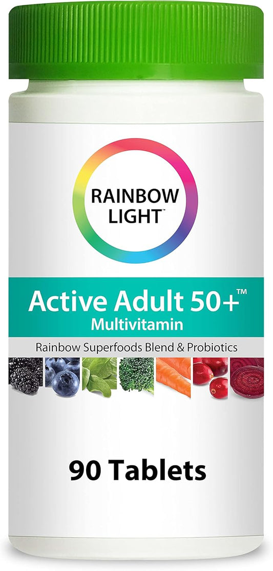 Rainbow Light Adult Multivitamin, Vitamins C & Zinc, B Complex & Choline, Calcium & Vitamin D Supports Bone Health, Energy & Immune Support, Non-GMO, Vegetarian, 90 Tablets