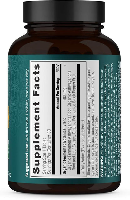 Ancient Nutrition Ashwagandha Tablets, Stress Relief, Supports Energy, Mental Clarity and Concentration, Reduces Fatigue and Anxiousness, Paleo and Keto Friendly, 30 Capsules