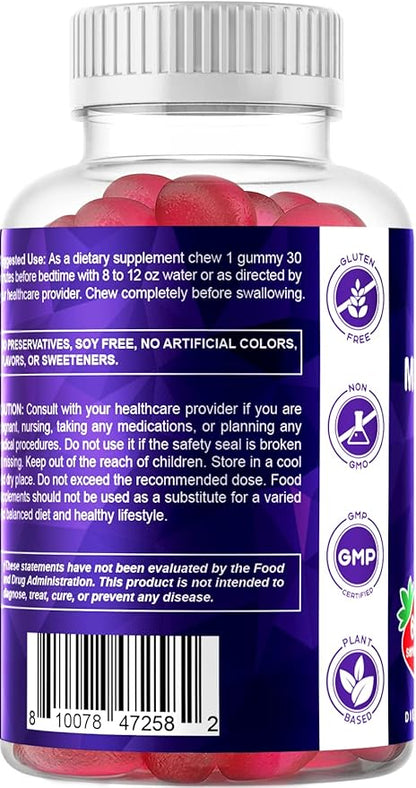 Vitamatic Sugar Free Melatonin 30mg per Gummy - 60 Servings - 60 Vegetarian Gummies - Non-Habit Forming Supplement (60 Count (Pack of 1))