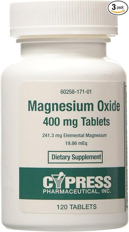 Cypress Magnesium Oxide 400 Mg Tablet 120 Tablets, Pack of 3