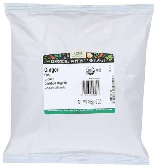 Frontier Herb Organic Ground Ginger Root, USDA Certified Organic, 16 Ounce (Pack of 1)